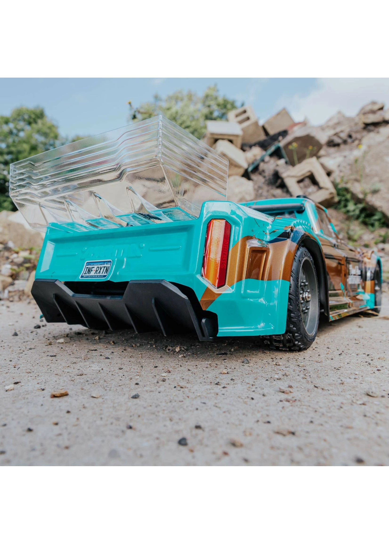 Arrma 1/8 INFRACTION 4X4 MEGA Resto-Mod Truck RTR - Teal/Bronze - Image 6