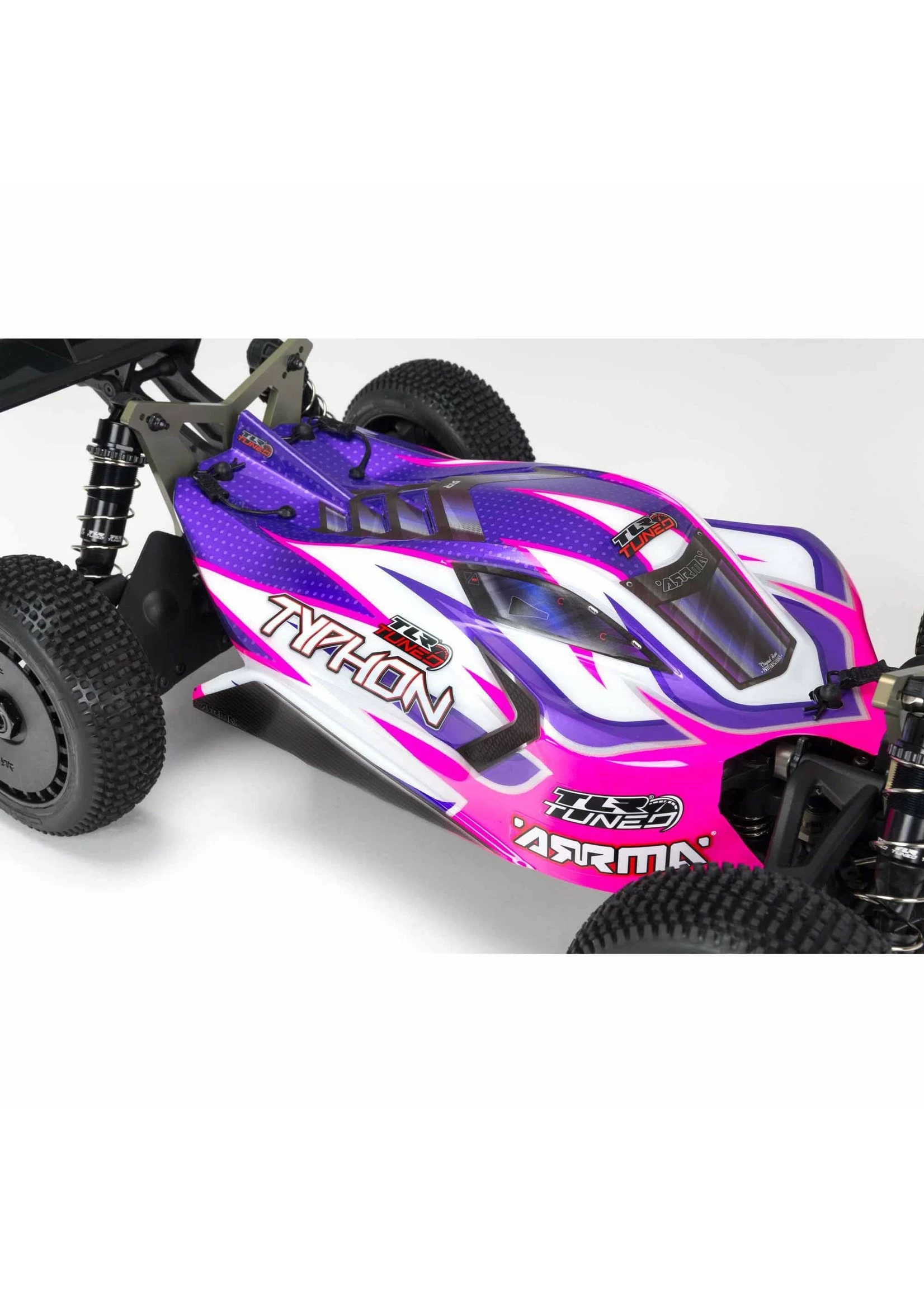 Arrma 1/8 TLR Tuned TYPHON 4WD Roller Buggy - Pink/Purple - Image 4