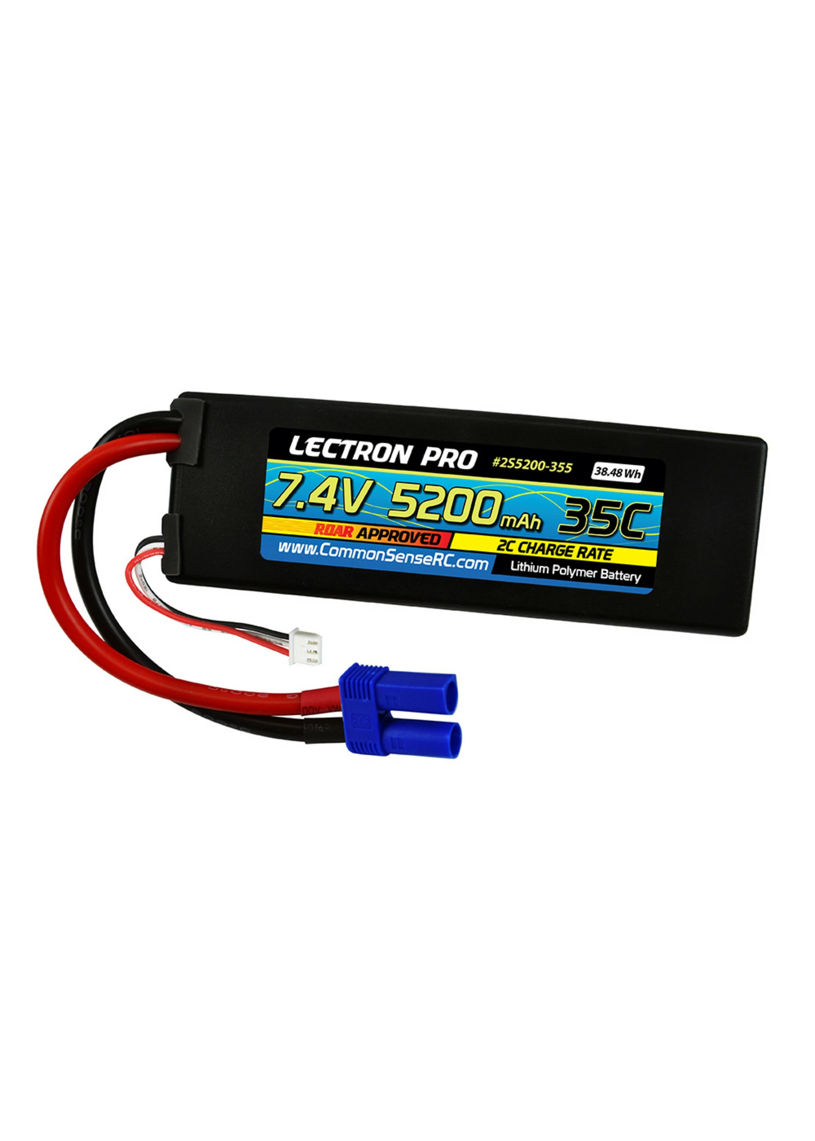COMMON SENSE RC 2S5200-355 - 7.4V 5200mAh 35C Lipo Battery With EC5 Connector