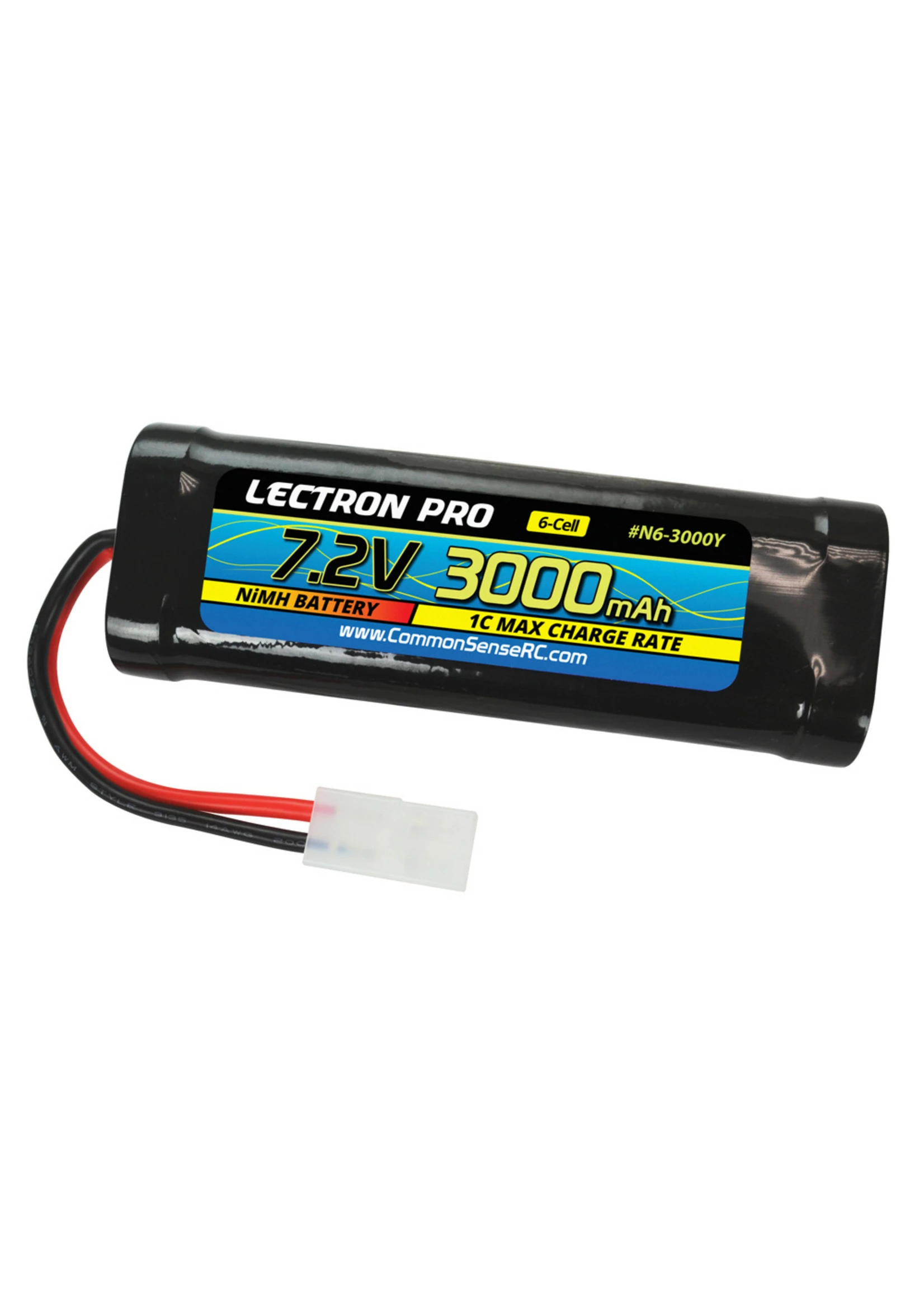 COMMON SENSE RC Lectron Pro NiMH 7.2V (6-cell) 3000mAh Flat Pack With Tamiya Connector