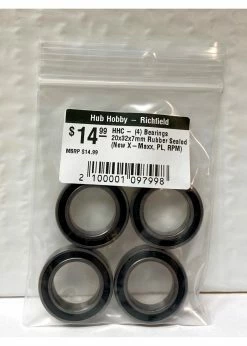 Hub Hobby Rubber Sealed Ball Bearings, 20x32x7mm, (4)