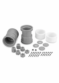 JCONCEPTS JCO3377S - Tribute 2.6x3.6" Monster Truck Wheels With Adapters - Silver (1 Pair)