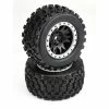 PRO-LINE PRO1013113 - Badlands MX43 Pro-Loc Mounted, Impulse Black Wheels With Grey Rings: X-Maxx
