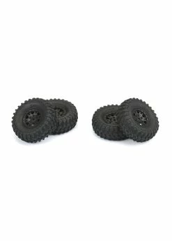 PRO-LINE PRO1019410 - 1/24 Hyrax Front/Rear 1.0" Tires Mounted 7mm Black Impulse