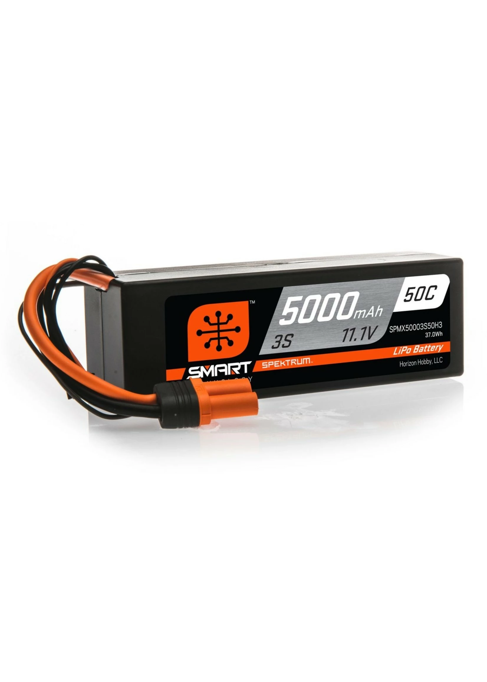 Spektrum SPMX50003S50H3 - 11.1V 5000mAh 3S 50C Smart Hardcase LiPo Battery: IC3