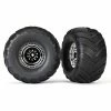 Traxxas 3665X - Chrome Wheels / Terra Groove Dual Profile Tires