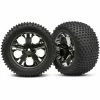 Traxxas 3770A - All-Star Black Chrome Wheels / Alias Tires - 2WD Electric Rear
