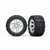 Traxxas 6773R - RXT Satin Chrome Wheels / Talon Extreme Tires