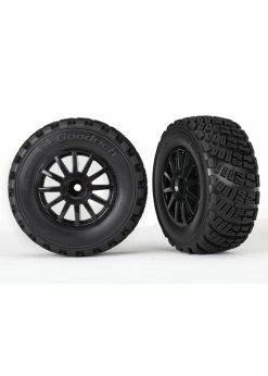 Traxxas 7473T - Black Wheels / Gravel Pattern Tires