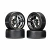 Traxxas 8378 - Split-Spoke Black Chrome Wheels / 1.9" Drift Tires