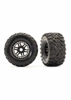 Traxxas 8972 - Black Wheels / Maxx All-Terrain Tires