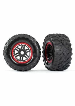 Traxxas 8972R - Red Beadlock Wheels / Maxx MT Tires